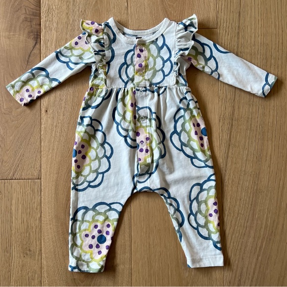 Tea Collection Snap Front Ruffle Baby Romper - Picture 2 of 5
